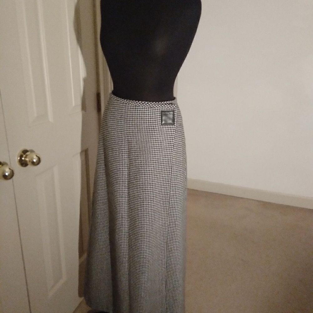 Ralph Lauren-Full-Length, houndstooth, wool skirt